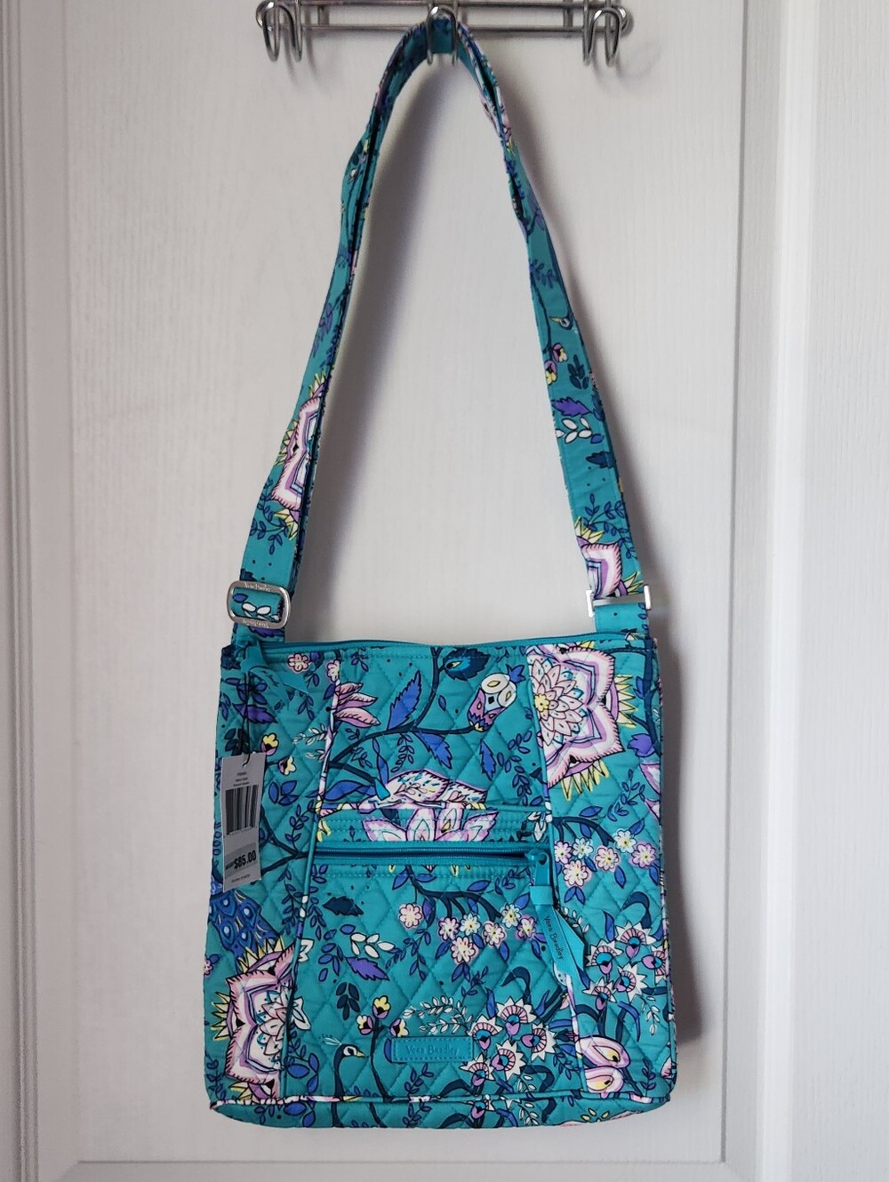 Vera Bradley Turquoise Floral Quilted Crossbody Bag
